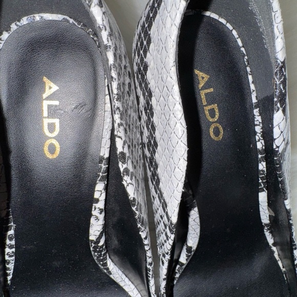 Aldo Black and White Snakeskin Heels - Picture 5 of 9